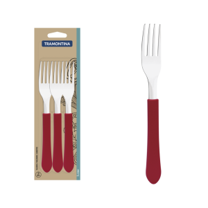 TRAMONTINA CONJ GARFOS MESA INOX 3PC LEME VER